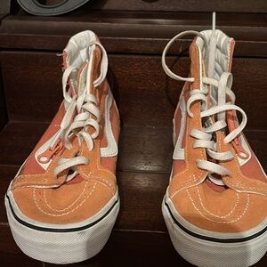 Vans Kids High-Top Sneakers - Orange & White